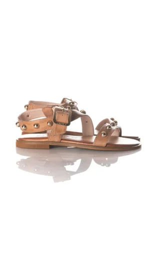Sandàlies Caryatis camel de cuir – confort grec